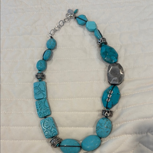 SILPADA brand new Turquoise and Silver Beaded Chunky Necklace - Picture 6 of 6